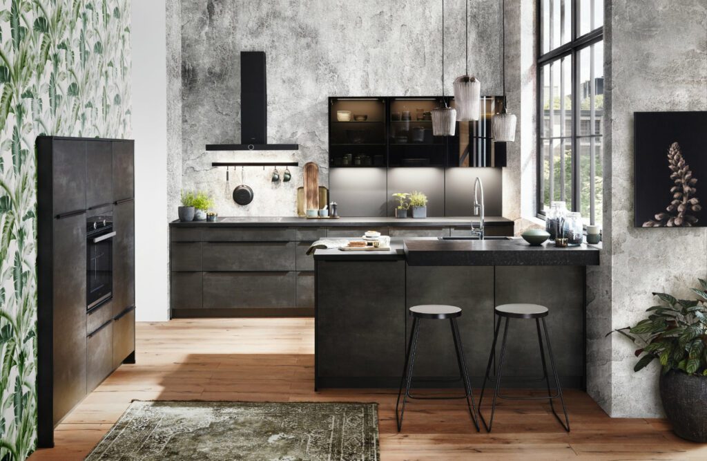 Nobilia Dark Concrete Kitchen | Square Kitchens, Sheffield