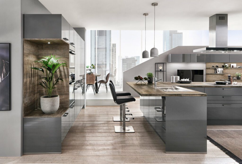 Nobilia Grey Gloss Kitchen | Square Kitchens, Sheffield