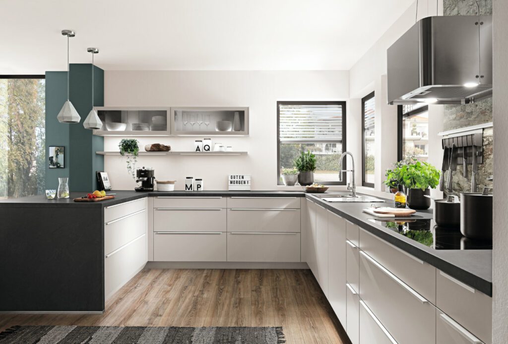 Nobilia Matt White U Shaped Kitchen 1 | Square Kitchens, Sheffield