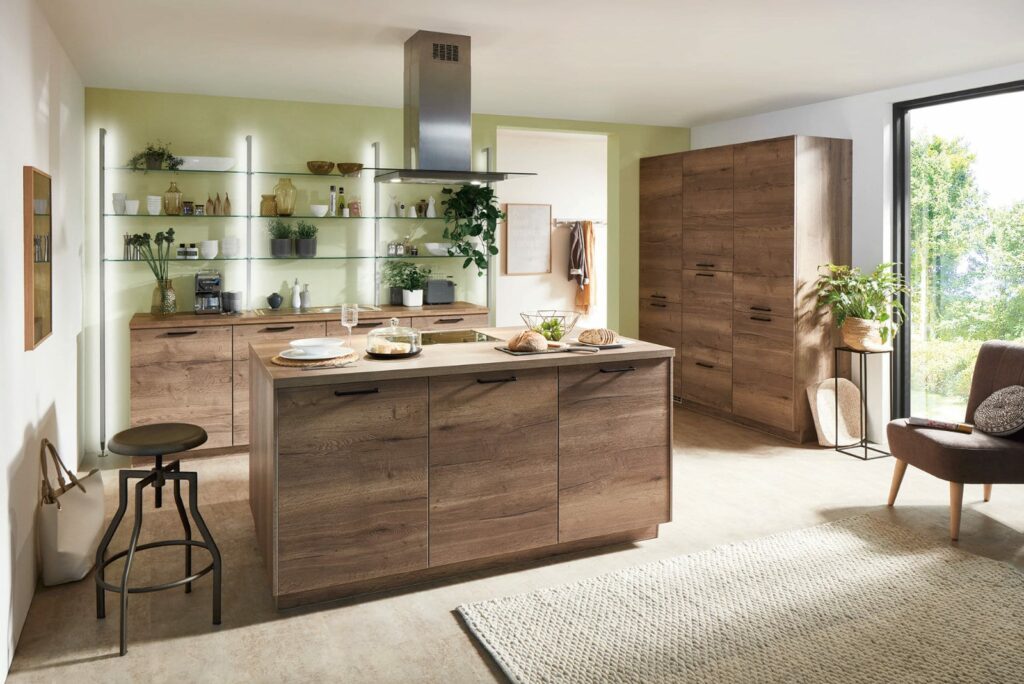 Nobilia Modern Wood Kitchen With Island 2021 | Square Kitchens, Sheffield