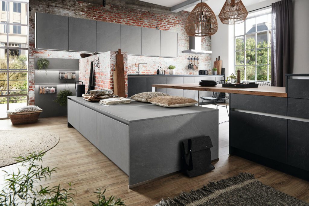 Nobilia Stone Open Plan Kitchen 2 | Square Kitchens, Sheffield