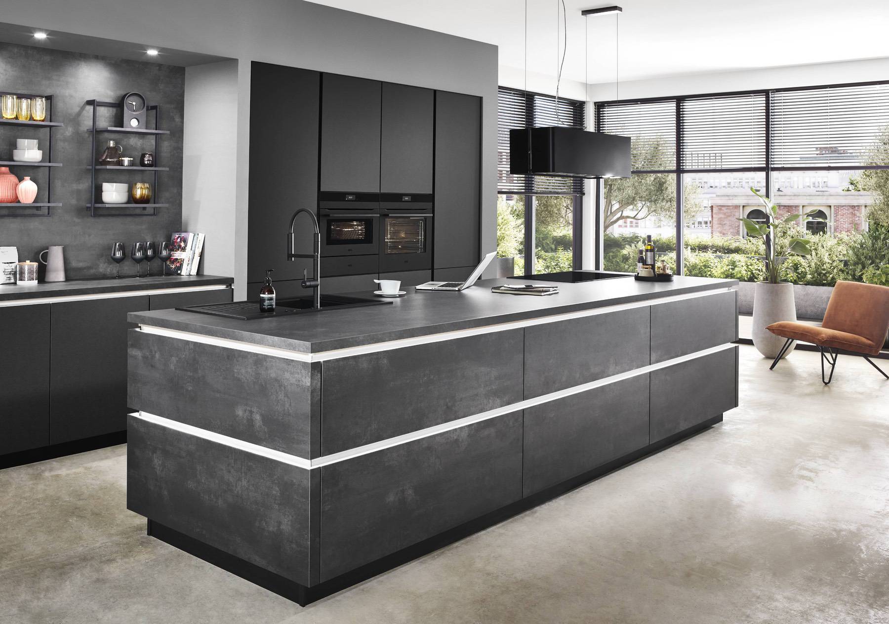 Nobilia Dark Grey Handleless Kitchen 1 | Square Kitchens, Sheffield