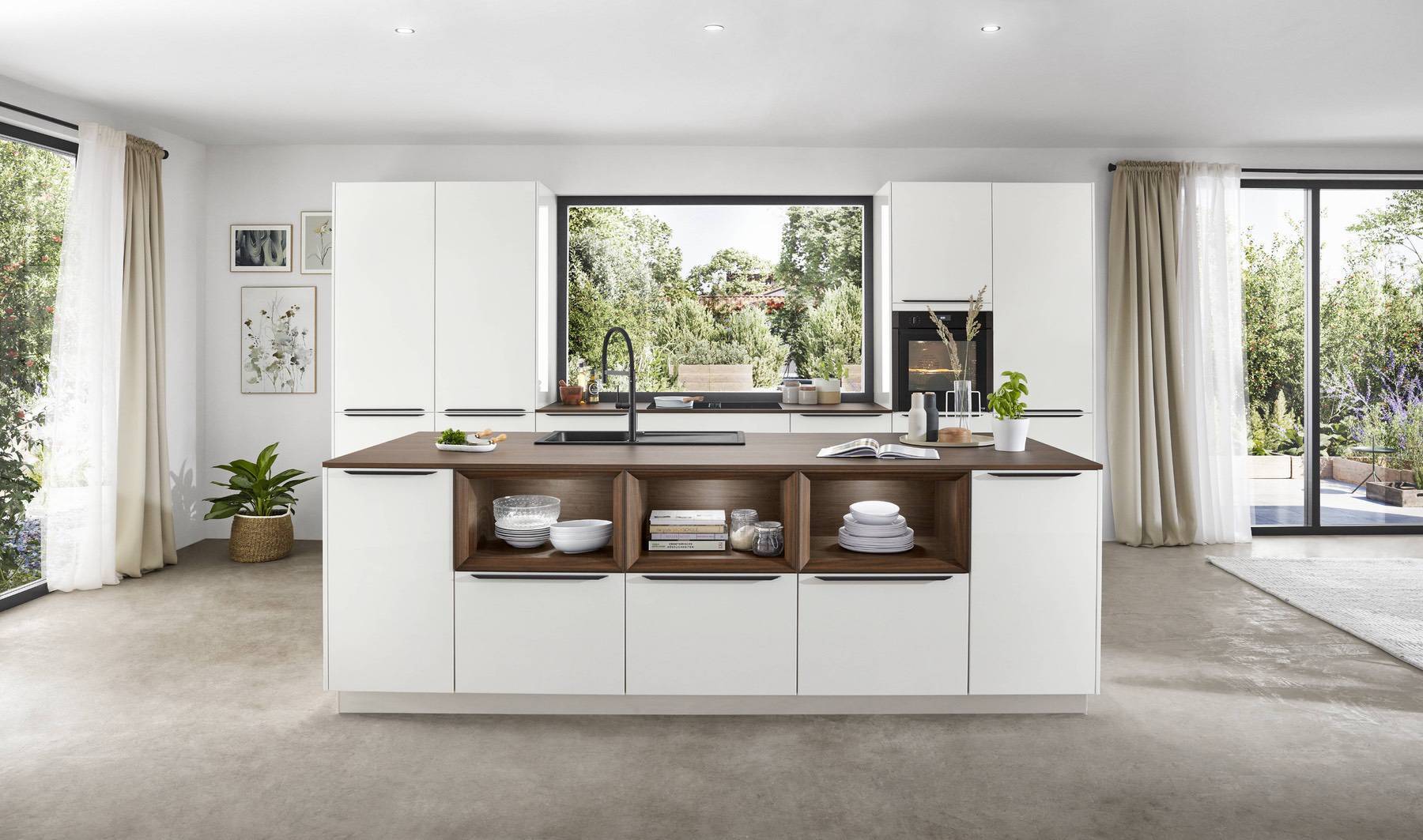 Nobilia Matt White Island Kitchen | Lead Wolf, Gotham